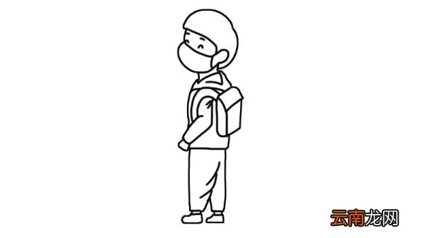 戴口罩小男孩简笔画画法戴口罩小男孩简笔画步骤