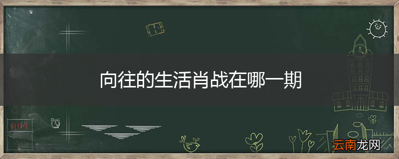 向往的生活肖战在哪一期