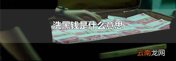 洗黑钱是什么意思