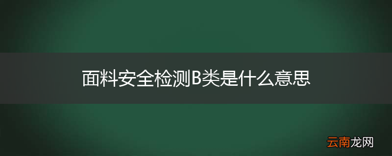 面料安全检测B类是什么意思