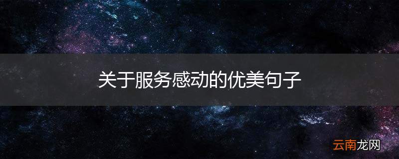 关于服务感动的优美句子