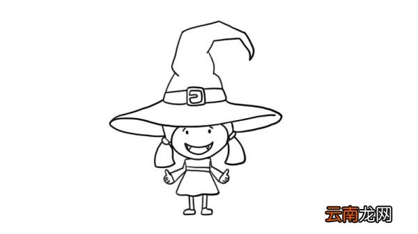 小女巫服装简笔画