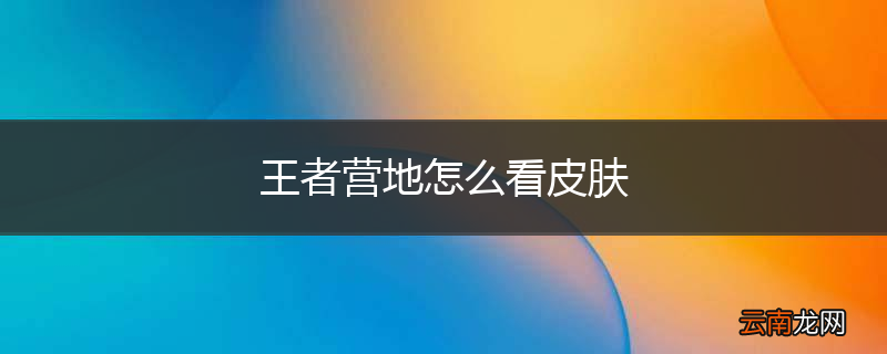 王者营地怎么看皮肤