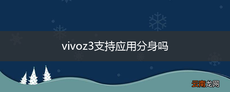 vivoz3支持应用分身吗