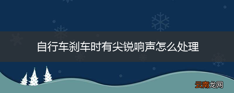 自行车刹车时有尖锐响声怎么处理