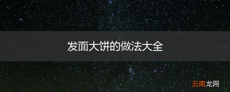 发面大饼的做法大全
