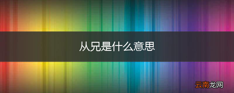 从兄是什么意思