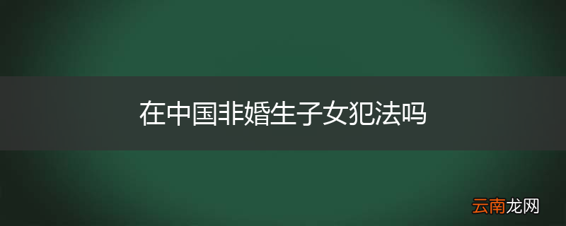 在中国非婚生子女犯法吗