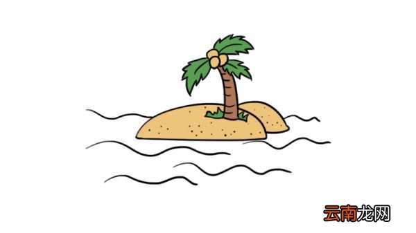 海边简笔画 海边的画法步骤