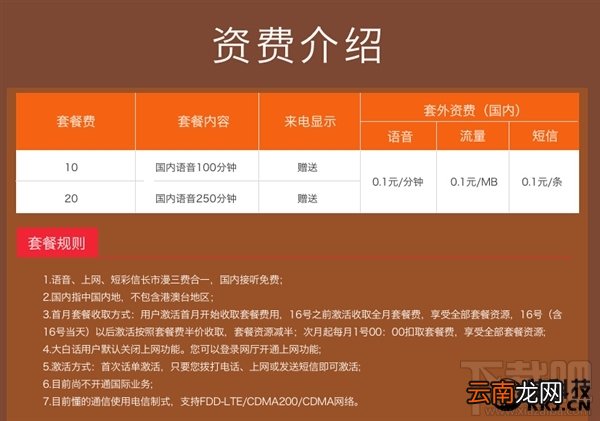 联想懂的通信五大套餐详细资费