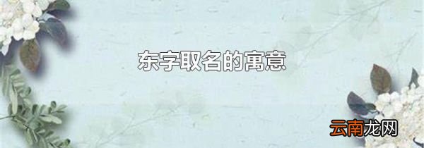 东字取名的寓意