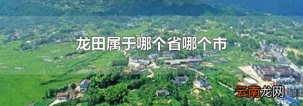 龙田属于哪个省哪个市