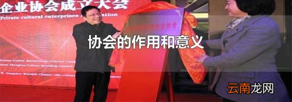 协会的作用和意义