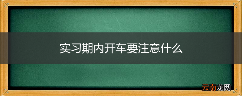 实习期内开车要注意什么