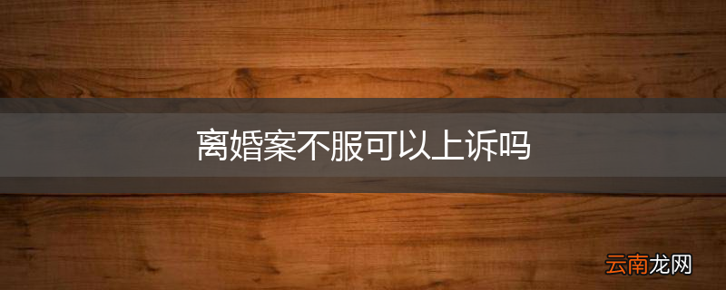 离婚案不服可以上诉吗