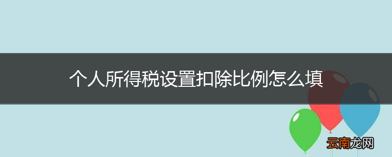 个人所得税设置扣除比例怎么填