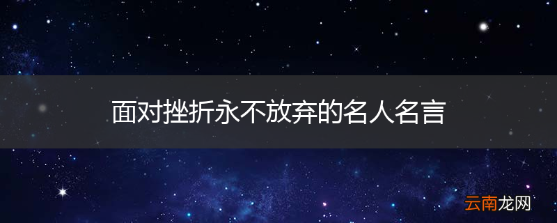 面对挫折永不放弃的名人名言
