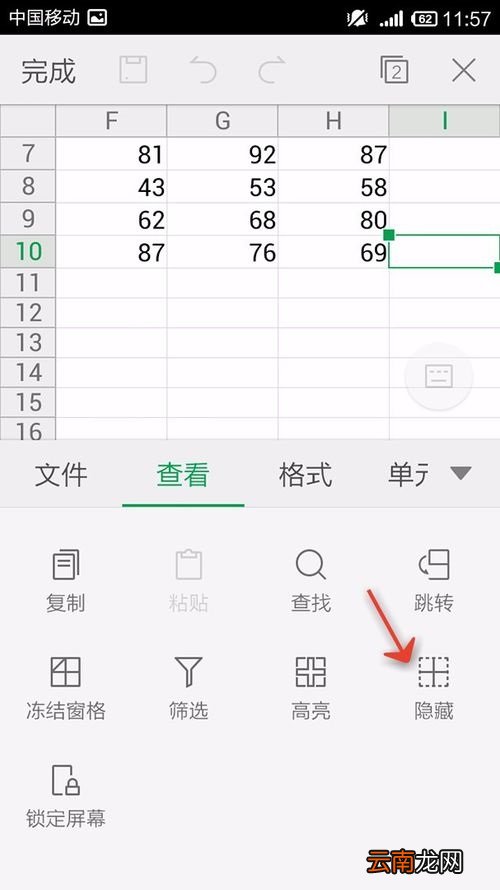 WPS Office APP表格隐藏功能的使用方法