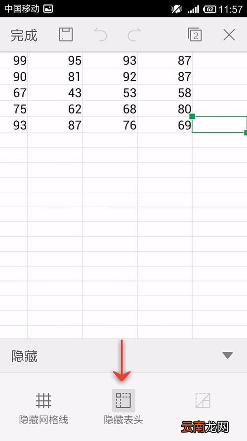 WPS Office APP表格隐藏功能的使用方法