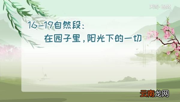 祖父的园子分段写段意祖父的园子每个分段的意思