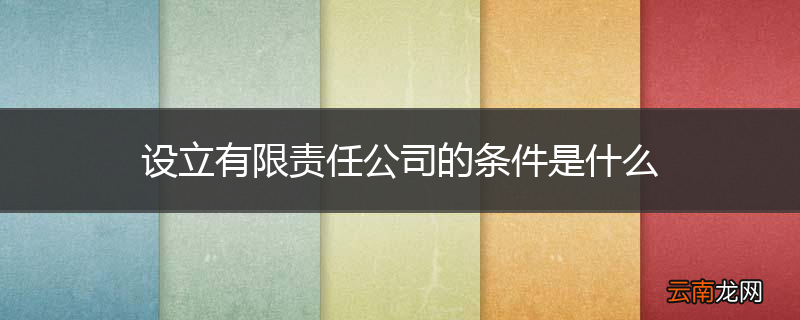 设立有限责任公司的条件是什么