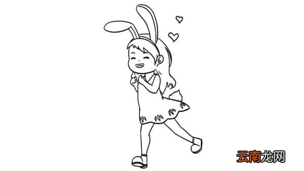带兔耳朵的小女孩简笔画 带兔耳朵的小女孩简笔画的画法