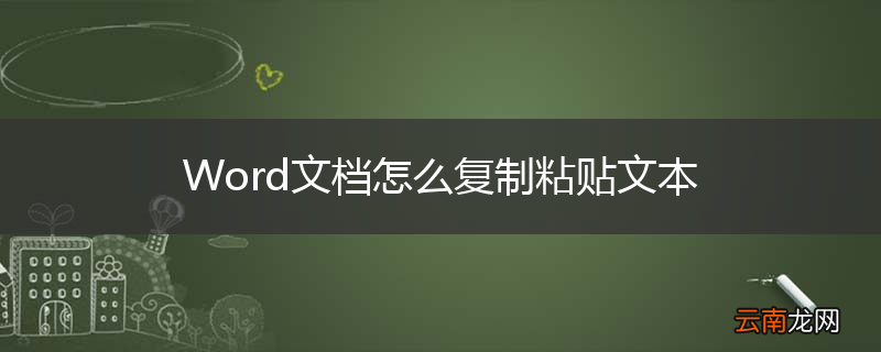 Word文档怎么复制粘贴文本