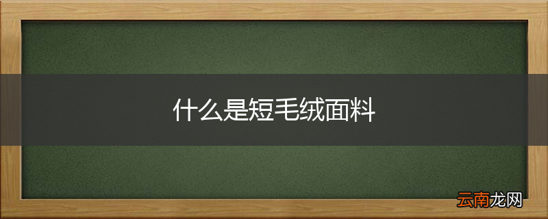 什么是短毛绒面料