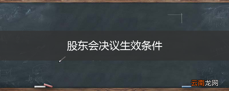 股东会决议生效条件