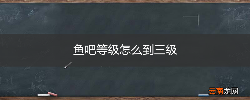 鱼吧等级怎么到三级