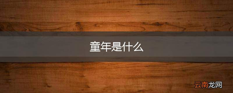 童年是什么