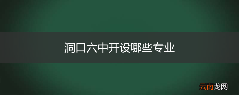 洞口六中开设哪些专业