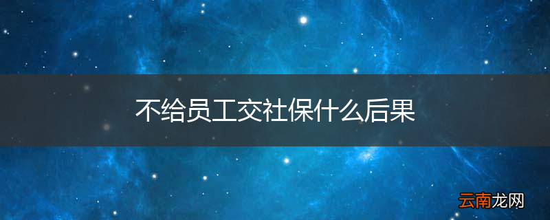 不给员工交社保什么后果
