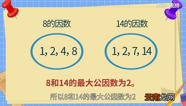 8和14的最大公因数 8和14的最大公因数