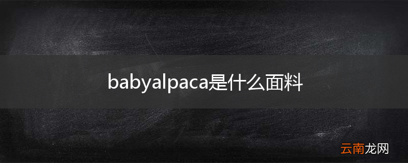 babyalpaca是什么面料