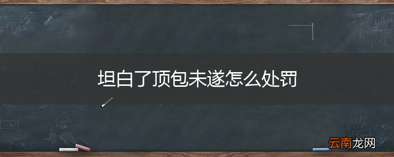 坦白了顶包未遂怎么处罚