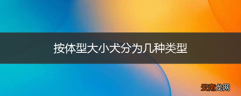 按体型大小犬分为几种类型