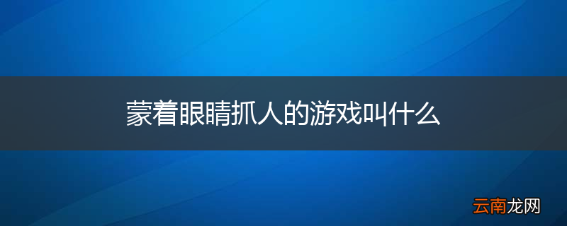 蒙着眼睛抓人的游戏叫什么