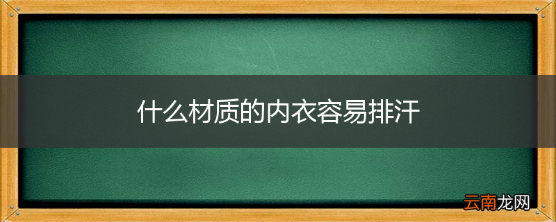什么材质的内衣容易排汗