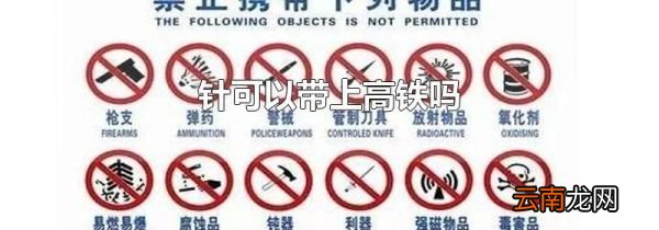 针可以带上高铁吗
