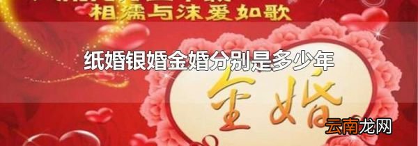 纸婚银婚金婚分别是多少年