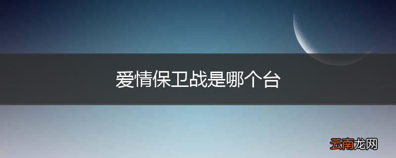 爱情保卫战是哪个台