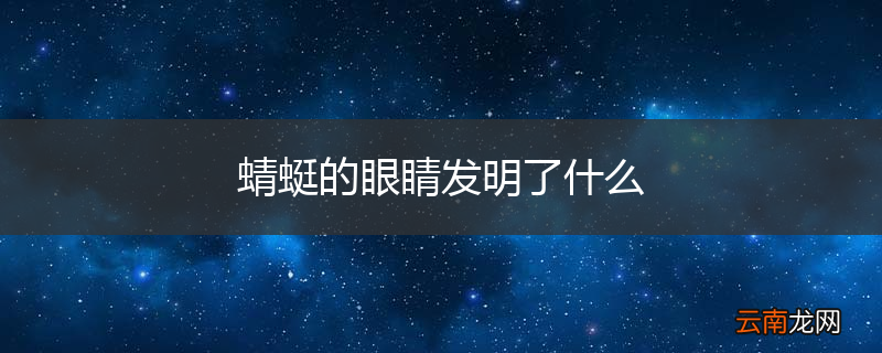 蜻蜓的眼睛发明了什么
