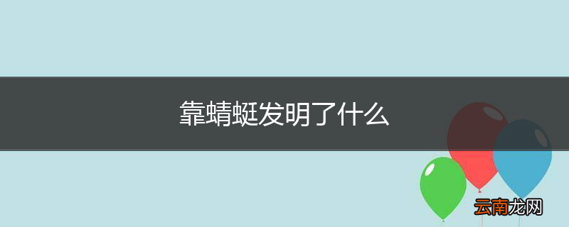靠蜻蜓发明了什么