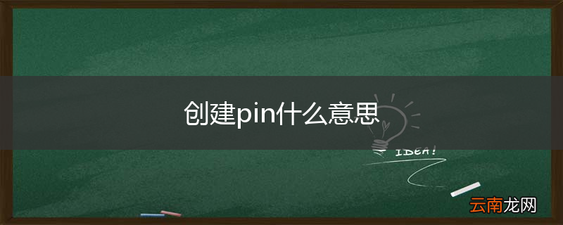 创建pin什么意思