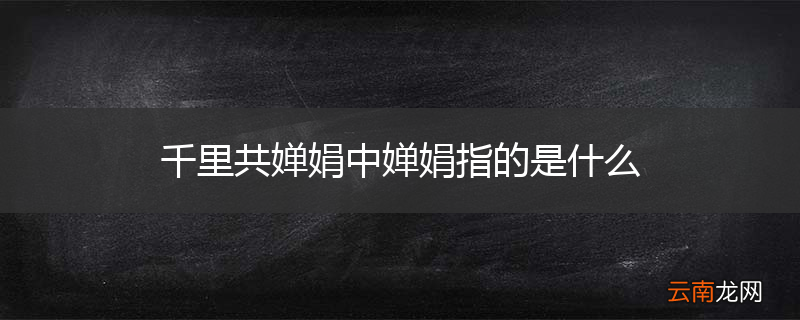 千里共婵娟中婵娟指的是什么