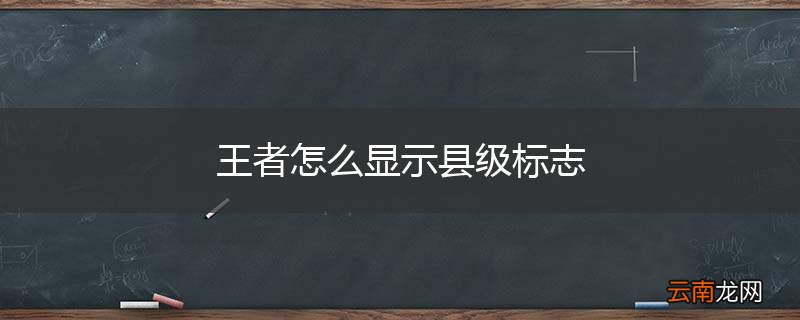 王者怎么显示县级标志