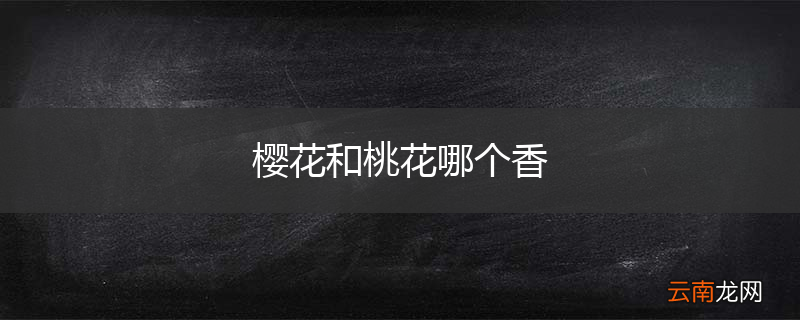 樱花和桃花哪个香