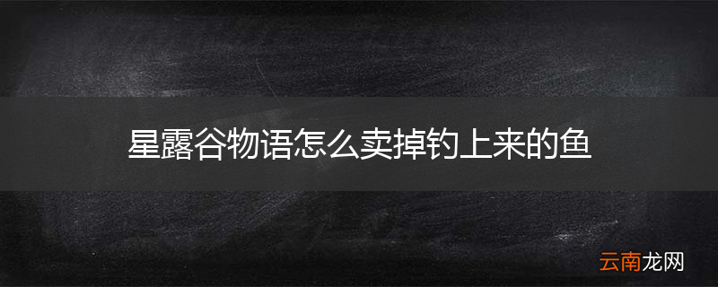星露谷物语怎么卖掉钓上来的鱼