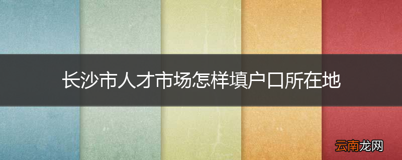 长沙市人才市场怎样填户口所在地